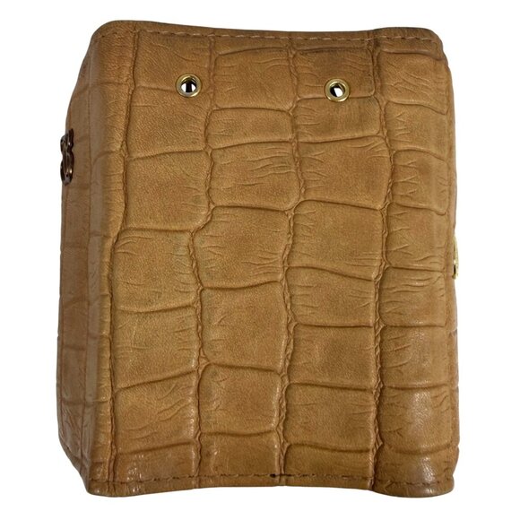 Vintage Buxton Key Tainer Croc Embossed Leather Trifold Key Holder Organizer - Picture 6 of 9